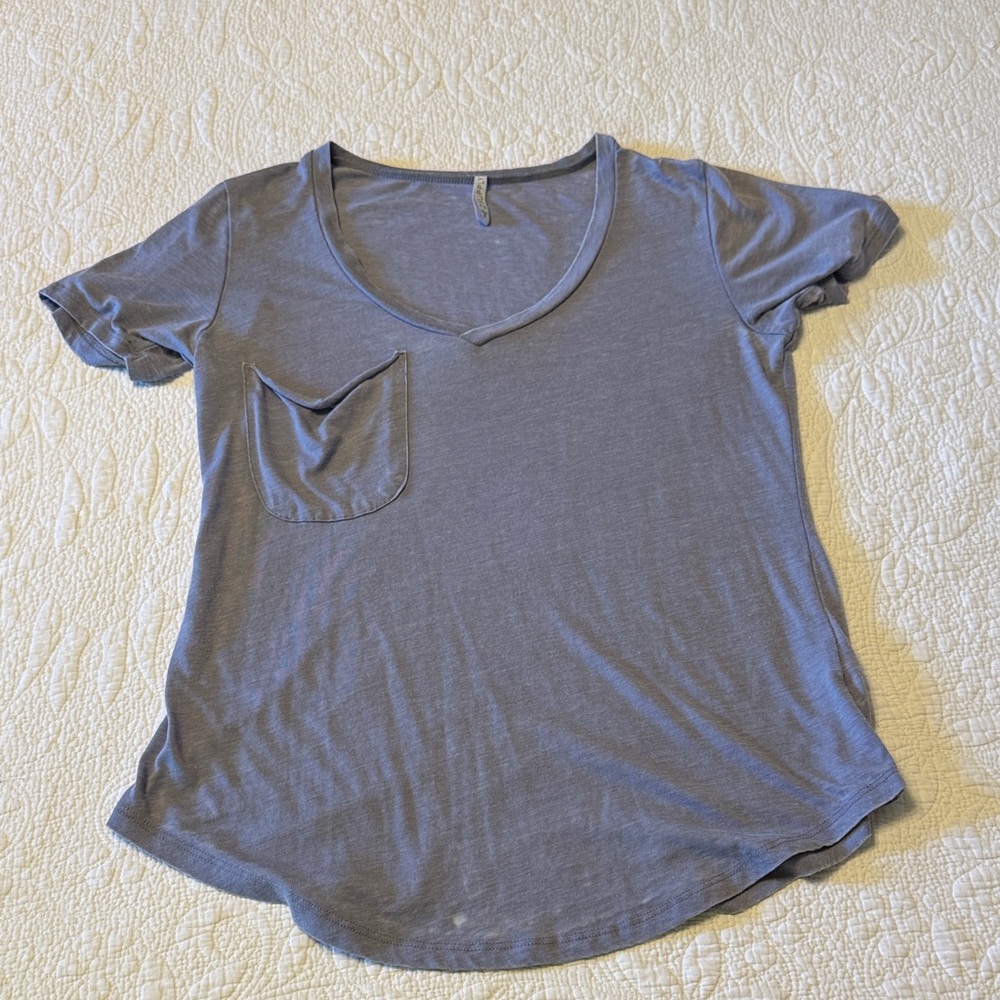 Z Supply Light Gray B Neck Short Sleeve Tee